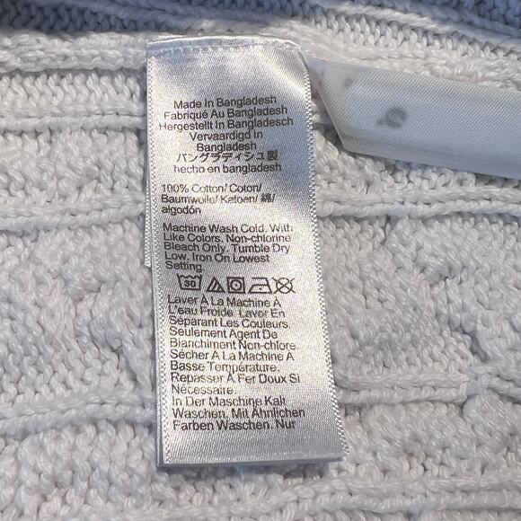 J. Crew Sweater Diagonal Cable Knit Pullover White Fisherman Preppy Equestrian - Picture 5 of 5